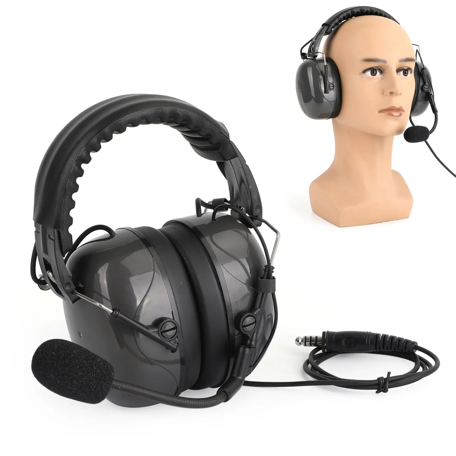 Artudatech Aviation Headset Noise Cancelling Pilot Headset 7.1mm Plug ...